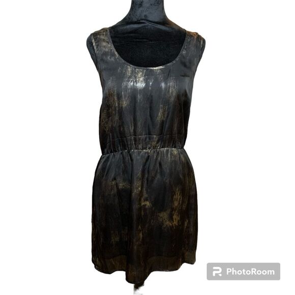 Glam apparel black and gold dress size medium - Picture 1 of 9